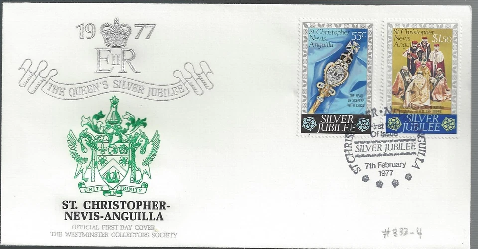 1977 St Christopher-Nevis-Anguilla  Queen's Silver Jubilee FDC - Image 1 of 1