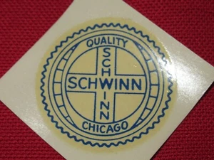 NOS Schwinn original 1950's quality decal  bicycle bike balloon tire blue - Picture 1 of 3