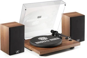 Vinyl Record Player Hi-Fi System Bluetooth Turntable Players Stereo Speaker - Picture 1 of 7
