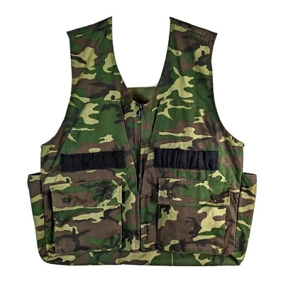 Avid Mens Camo Shooting Vest Hunting Size Large Open Back Pocket 12 Loops Front  - Image 1 of 4