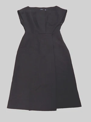 Vestido Prada Imitación Envolvente Falda A Presión Frontal con Bolsillo Mangas Gorra Negro Talla 40 6 Usado en Excelente Condición Foto 1 de 4