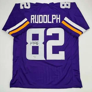 Autographed/Signed Kyle Rudolph Minnesota Purple Football Jersey Beckett BAS COA - Picture 1 of 4