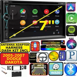 05-07 DODGE DAKOTA BLUETOOTH GPS NAV CARPLAY ANDROID AUTO DVD CAR RADIO STEREO - Picture 1 of 12