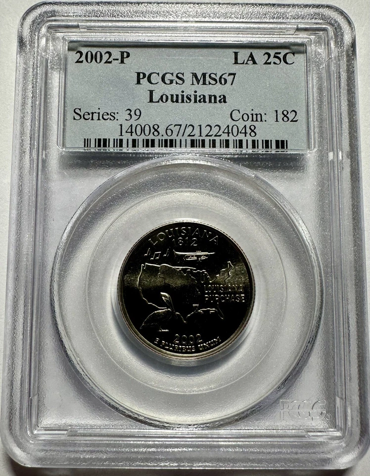 2002-P Louisiana State 25 Cent Quarter MS67 PCGS Certified ￼ - Image 1 of 2