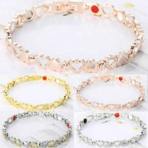 Love.Heart Magnetic Health Bracelets Carpal Tunnel Arthritis Chronic Pain Relief - Picture 1 of 17