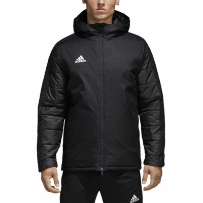 adidas Jacket Mens Football Winter Sports Coat Black - Image 1 of 4