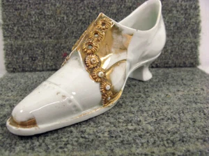 Vintage Miniature Porcelain Square Pointed Toe Spool Heel Collectible Handmade - Picture 1 of 12