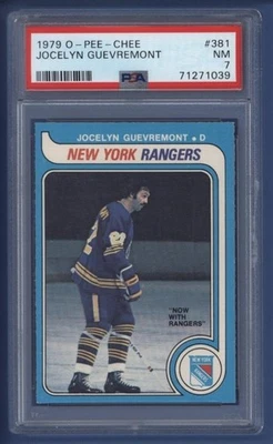 1979-80 OPC O-Pee-Chee #381 JOCELYN GUEVREMONT PSA 7 NM New York Rangers - Image 1 of 3