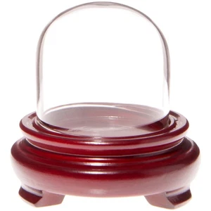 Plymor 1.875" x 1.875" Glass Display Dome Cloche (Red Wood Veneer Footed Base) - Picture 1 of 1