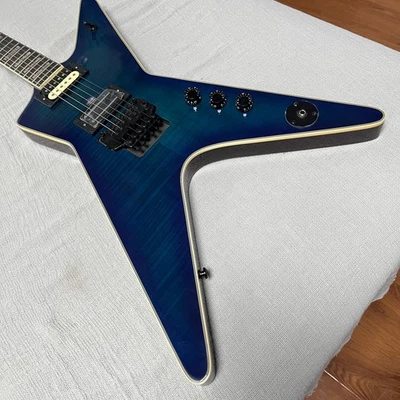 US warehouse Transparent Blue Dean Dimebag Burst  Electric Guitar Floyd Rose - Image 1 of 4