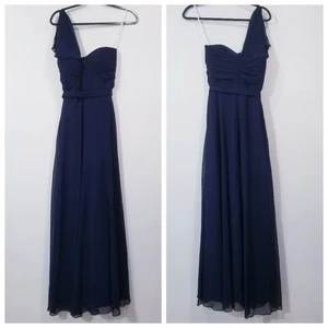 Abito lungo Jenny Packham damigella d'onore donna taglia 2 blu monospalla - Foto 1 di 12