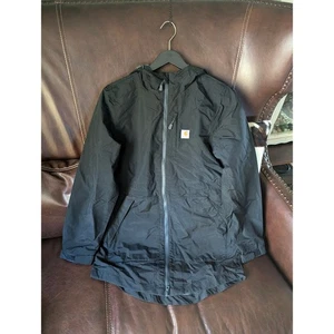 NWOT CARHARTT Women’s Rain Jacket 104221 XS – Black Relaxed Fit Waterproof Shell - Picture 1 of 3