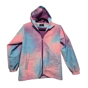 Jingle Bongala Tie Dye Rain Jacket Kids Sz 11-12 Raincoat Fleece Zip Pockets  - Picture 1 of 10