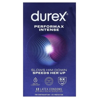 Condones de látex Performax intenso, ajuste regular, 12 Foto 1 de 3