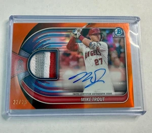 2025 Bowman Chrome - Toppa usata tricolore reliquia Mike Trout auto e gioco /25 - Foto 1 di 2
