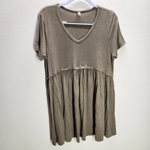 Wishlist Beige V-Neck Platoon Jersey Dress Medium - Picture 1 of 3