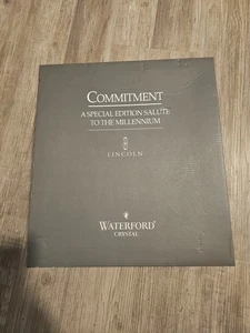 Waterford Crystal Flute Lincoln Millennium Edition Champagne Wine Glass 2 Piece  - Picture 1 of 7