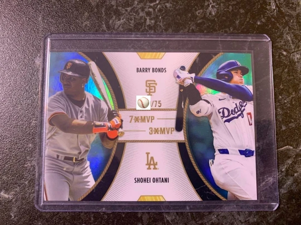 2025 Topps Shohei Ohtani × Barry Bonds MVP Dual D1 Aqua Foil Serial Number - Image 1 of 1
