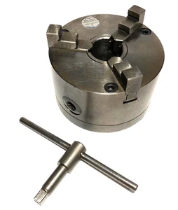 PRATT BRENNERD 5" 3 BACKEN 1270 VERSTELLBARES DREHBANKFUTTER MIT SCHRAUBENSCHLÜSSEL (innen 1,485") - Bild 1 von 12