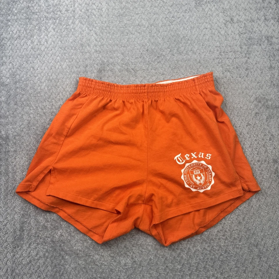 Pantalones Cortos de Gimnasio Universidad de Texas Años 80 Naranja Artex Talla Mediana 32-34 2.5" Foto 1 de 4