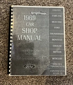 1969 Ford Car Shop Manual Chassis Vol 1 Falcon Fairlane Mustang Thunderbird - Picture 1 of 5