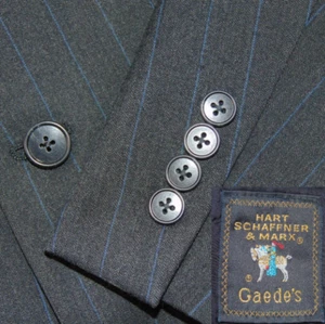 Giacca blazer cappotto sportivo lana Hart Schaffner & Marx uomo 42R grigio blu a righe - Foto 1 di 12