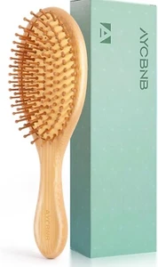 Bamboo Hair Brush for Growth Detangling Wooden Paddle Brush for Scalp Massage - Picture 1 of 3
