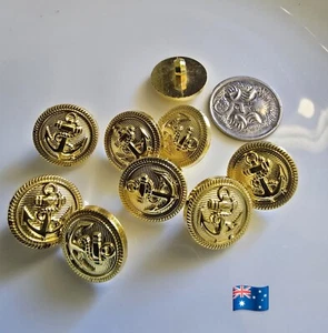 20pcs 15mm Gold Colour Nautical Acrylic Shank Buttons - Picture 1 of 1
