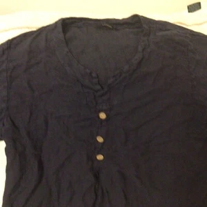 Damen Studio blaue Leinenbluse halbarm Größe 16 bis 18 sehr guter Zustand portofrei - Bild 1 von 11