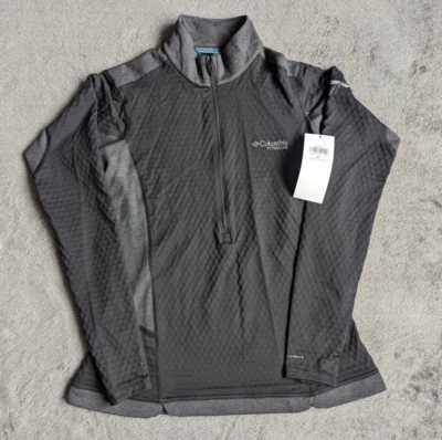 Chaqueta Columbia Pullover Top Mujer Mediana Negra 1/4 con Cremallera Omni Calor Hélice Jumper Foto 1 de 4