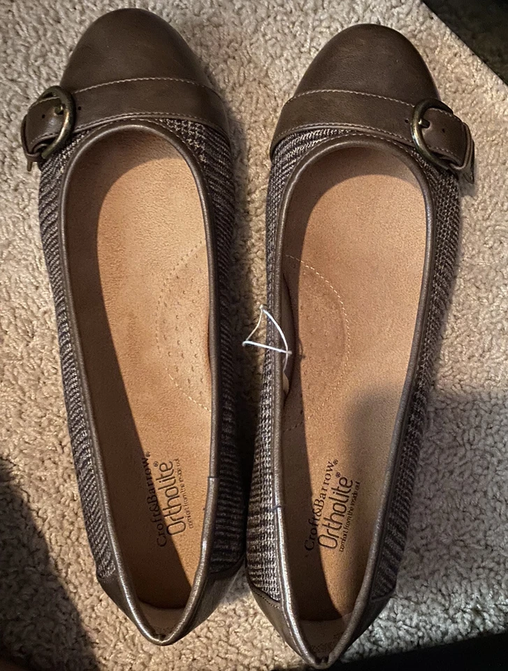 Zapatos planos de ballet Croft & Barrow para mujer sin cordones marrón talla: 8 166B Foto 1 de 1