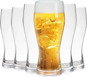20Oz Pilsner Beer Glasses 6 Set Classic Beer Glass Large Capacity Beer Cup Gifts - Picture 1 of 1