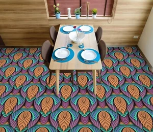 3D Art Leaves SKE1638 Floor WallPaper Print Decal Epoxy Floor Deco Kay - Picture 1 of 5
