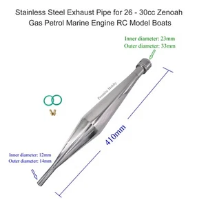 Tubo di scarico in acciaio inox per barche marine a gas Zenoah 26 -30 cc - Foto 1 di 4