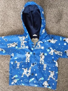 Hatley Kids Astronaut Rain Jacket - Size 9-12 - Ages 2-3 - Blue - High Quality - Picture 1 of 21