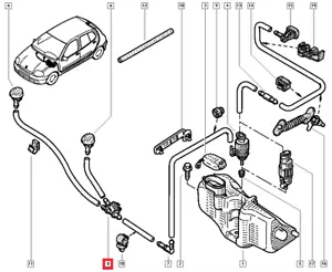 Raccord T de 3 vías para lavafaros Renault Clio II 1998-2005 Original 7705030390 - Bild 1 von 2
