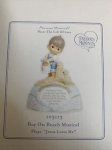 Precious Moments, Share The Gift Of Love. “boy On Beach Musical” #103113 - Picture 1 of 1