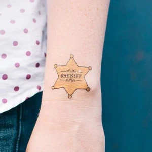SHERIFF BADGE BY JULIA ROTHMAN FROM TATTLY TEMPORARY TATTOOS - Picture 1 of 3