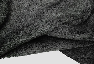 FAUX FUR ARTIC SILVER FOX DARK GREY PREMIUM FABRIC160cm wide MADE IN ITALY D221 - Picture 1 of 12