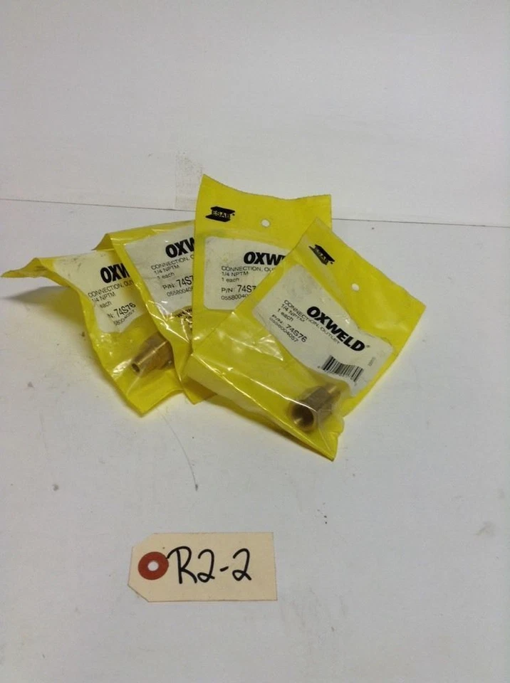*NIB* ESAB Oxweld Outlet Connection 1/4 NPTM P/N: 74S76 (Lot of 4) *Warranty* - Image 1 of 3