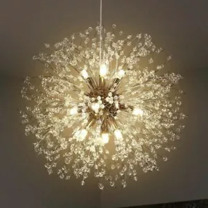 Moderne Deckenleuchte Feuerwerk Kristall Kronleuchter Hängende Deckenlampe 45cm - Bild 1 von 9