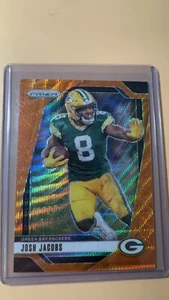 2024 Prizm No Huddle Josh Jacobs Orange Wave #43/60 No.102 Green Bay Packers - Picture 1 of 2