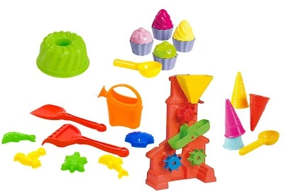 Riesiges Sandspielzeug Set mit Sandmühle  Sandformen Cup Cakes Eis uvm NEU - Bild 1 von 4