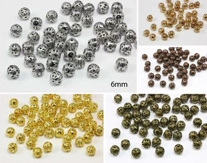 Perlas de filigrana cuentas de metal Ø 6/8/10/12 mm 20-100 ud. Perlas intermedias de bola, S1 - Imagen 1 de 13