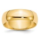 10K Yellow Gold 7mm Half Round Band Ring Mens Size 11.5