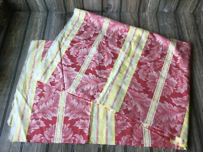 Tapicería cortinas damasco tela a rayas dorado, amarillo y rojo para sofá, silla, ventana Foto 1 de 4