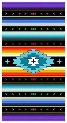 Novo 30x60" Monterey Sudoeste Banho Praia Piscina Presente Toalha Listras Asteca Novo Na Caixa Macio - Imagem 1 de 4