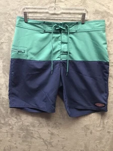 Costume da bagno uomo Vineyard Vines Board pantaloncino 34 blu verde sfoderato bicolore. - Foto 1 di 13