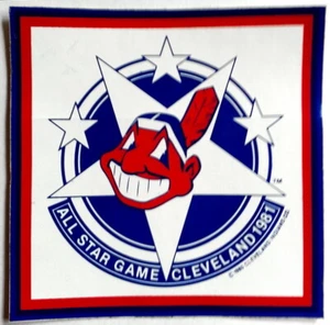 Calcomanía ""Chief Wahoo"" del Juego de Estrellas de la MLB 1981: Estadio Municipal de Cleveland - Imagen 1 de 3