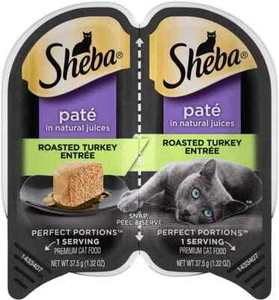 Sheba Wet Food Pate in Natural Juices, Roasted Turkey, 24 (2.6 Oz Twin Pack) - Picture 1 of 12
